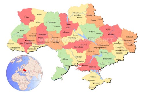 Ukraine political map Ukraine political map