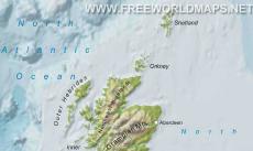 United Kingdom physical map United Kingdom physical map