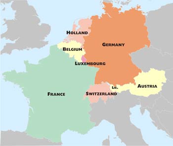 Western Europe simple map