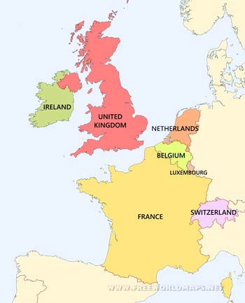 Countries of Western Europe according to the CIA world factbook Countries of Western Europe according to the CIA world factbook