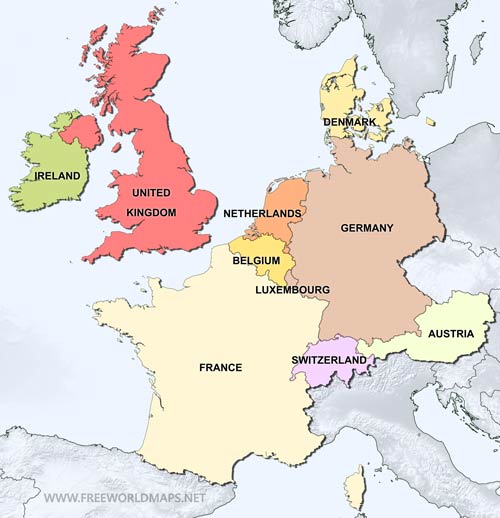 Western Europe map