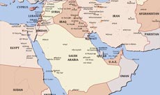 Middle East political map