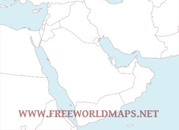 Countries of the Middle East - Free pdf map