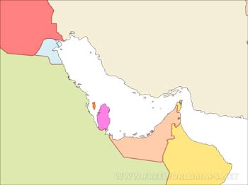 Persian Gulf blank map