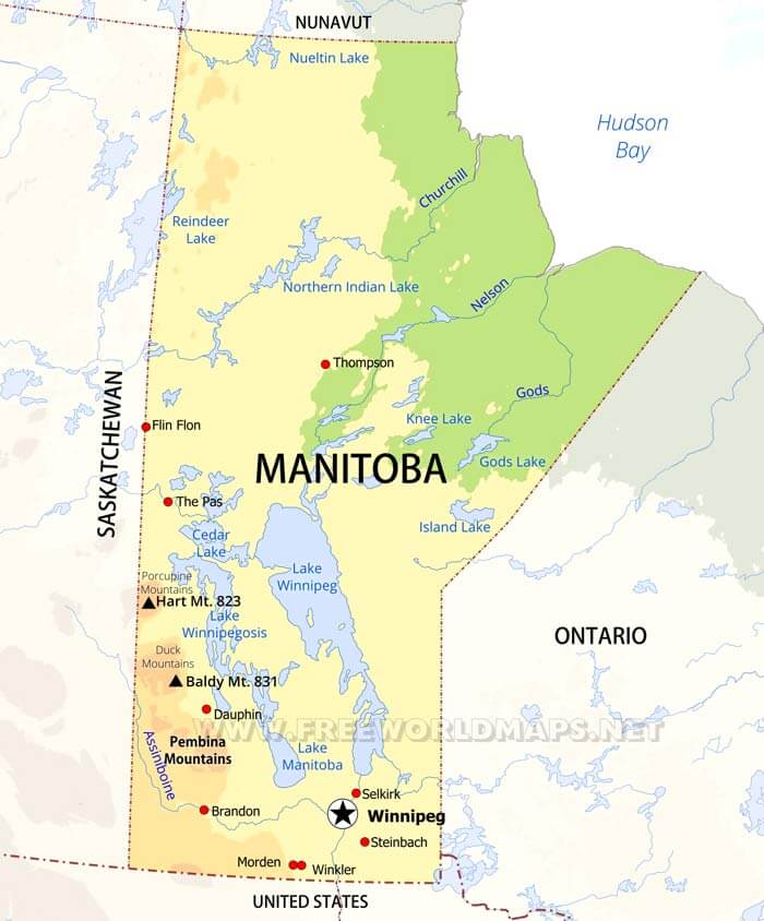 Manitoba map Manitoba map