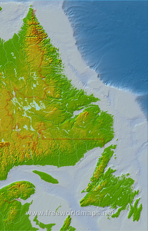 Newfoundland and Labrador relief Newfoundland and Labrador relief