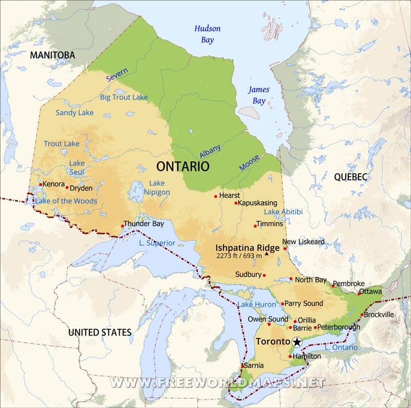 Ontario map Ontario map