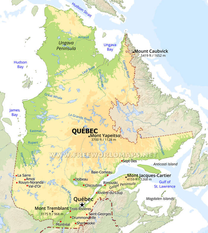 Québec map Québec map