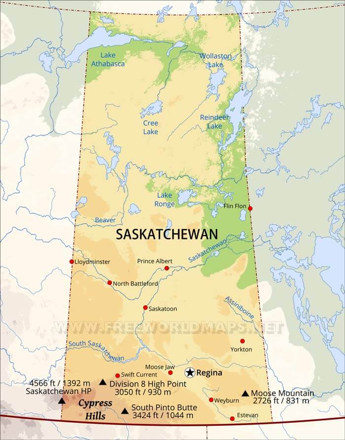Saskatchewan map Saskatchewan map