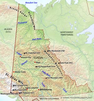 Physical map Yukon