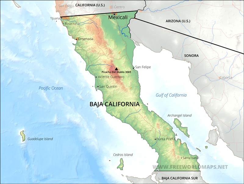 Baja California map