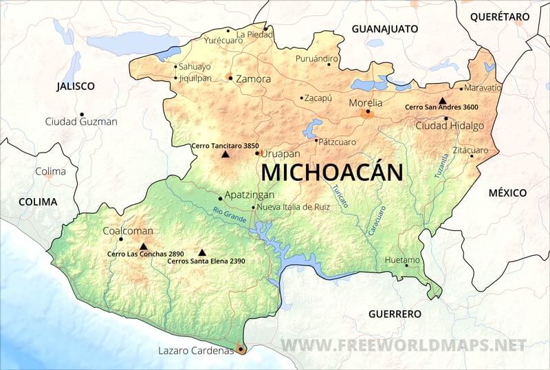 Michoacán map