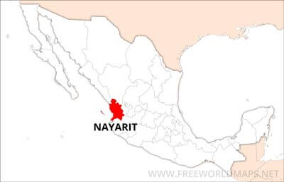Nayarit location on Mexico map