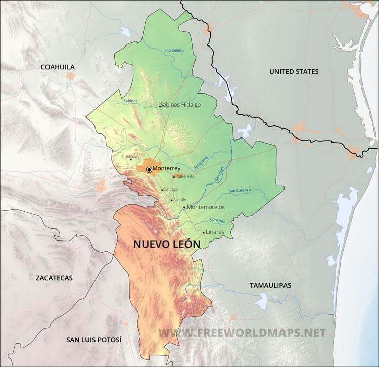 Nuevo León map