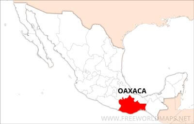 Oaxaca location on Mexico map