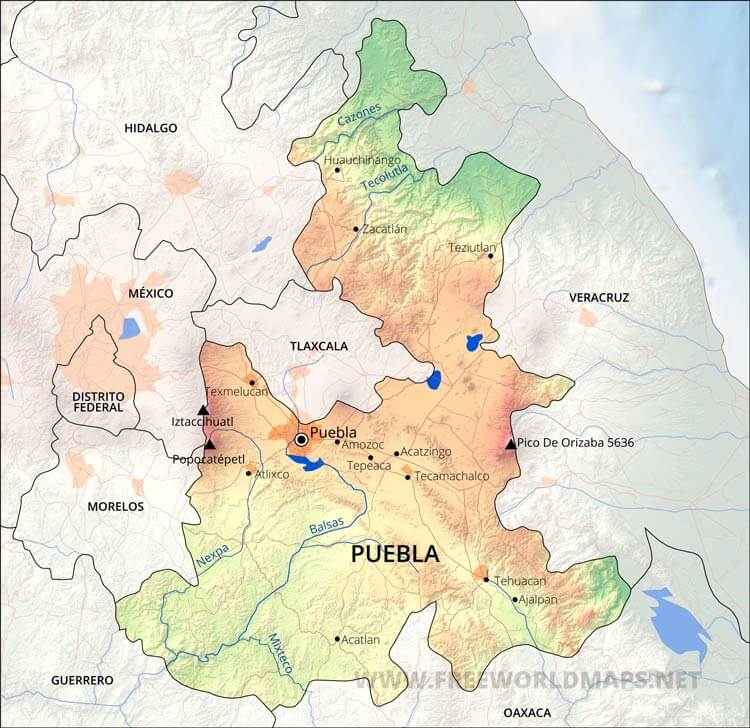 Puebla map