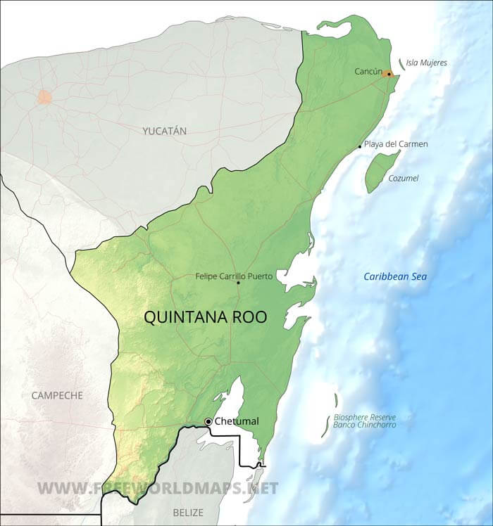 Quintana Roo map
