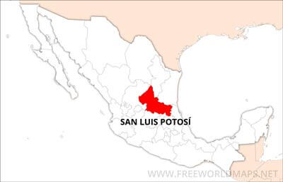 San Luis Potosí location on Mexico map