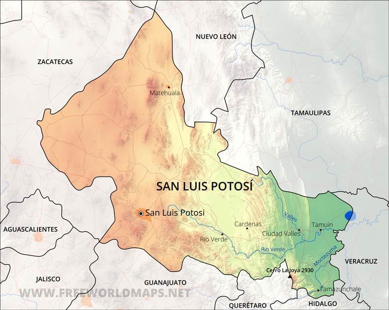 San Luis Potosí map