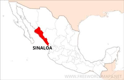 Sinaloa location on Mexico map