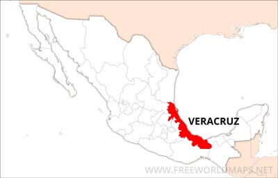 Veracruz location on Mexico map