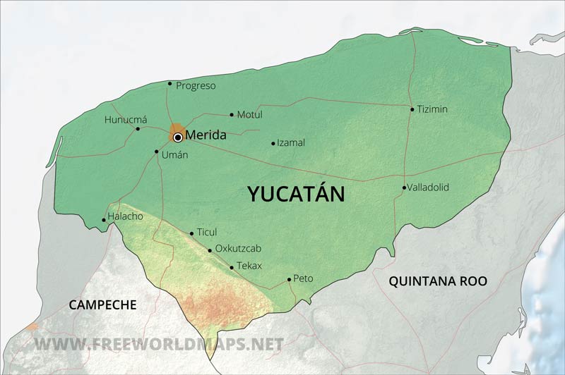 Yucatán map