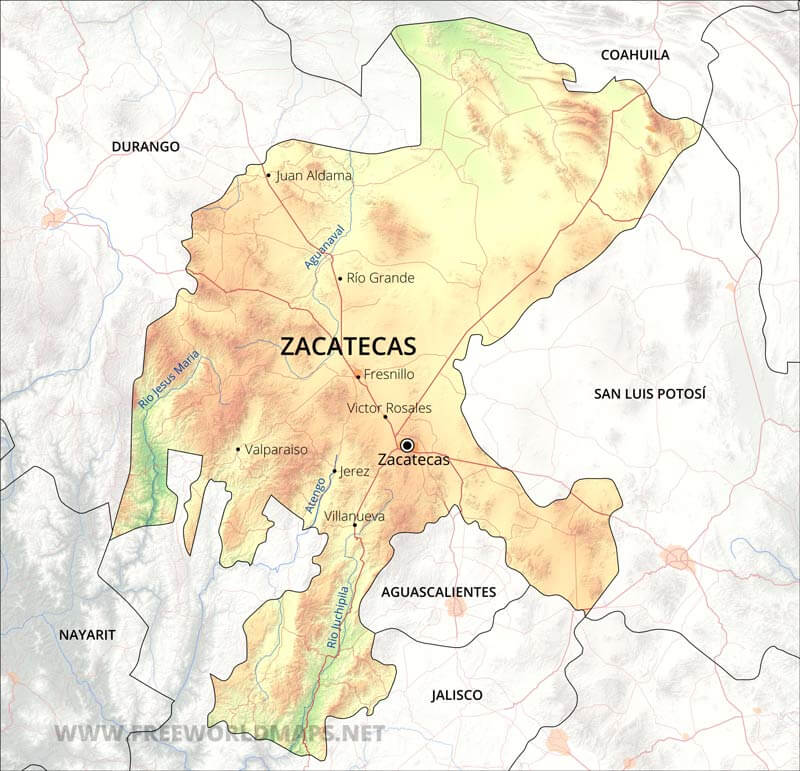 Zacatecas map