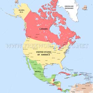 North America map editable