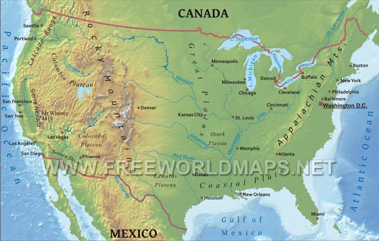 United States Physical Map