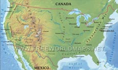 United States physical map
