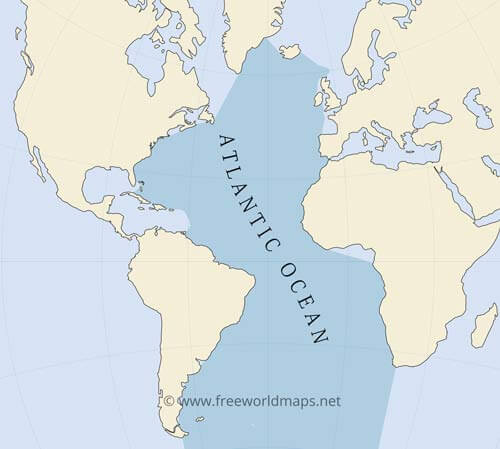 Atlantic Ocean extent and borders