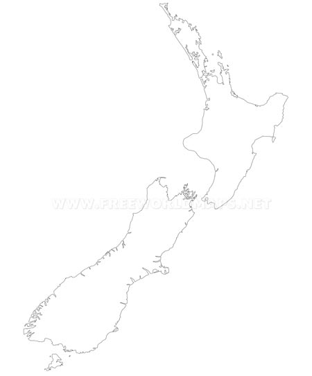 New Zealand outline map New Zealand outline map