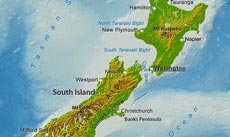 Physical map of New Zealand Physical map of New Zealand