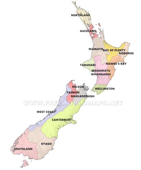 New Zealand regions New Zealand regions