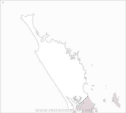 Northland Region HD outline map
