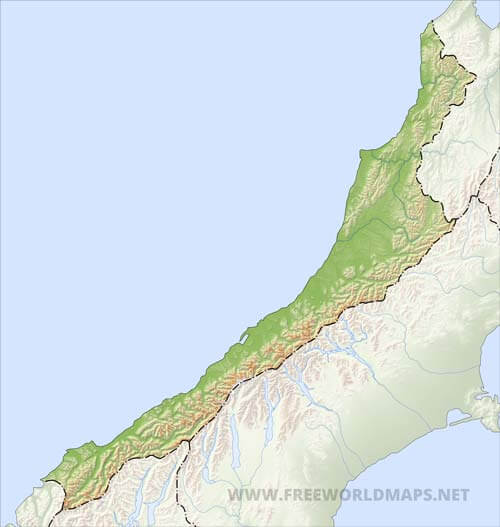 West Coast HD blank map