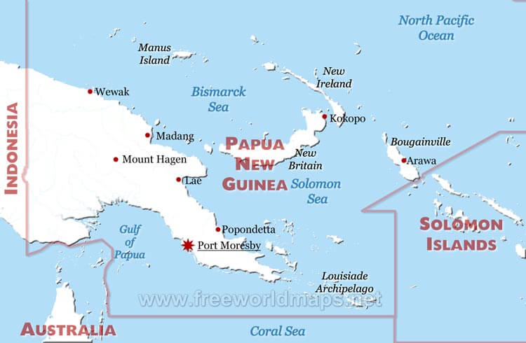 Papua New Guinea Political Map