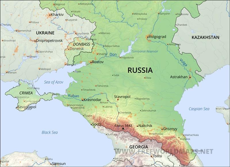 Southern Russia map