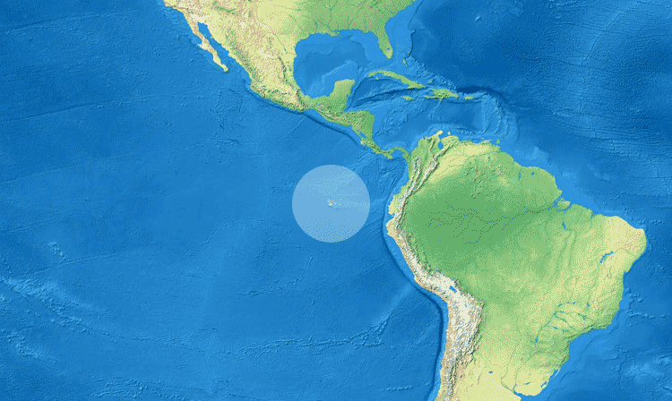 World map Galapagos highlighted