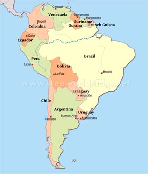 South America political map
