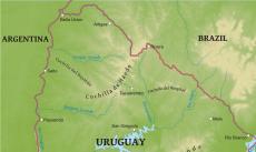 Uruguay physical map