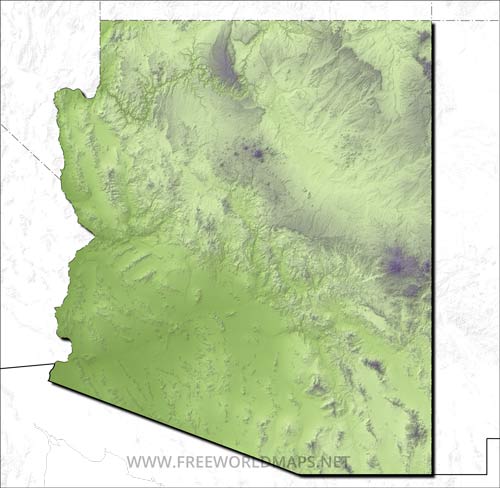 Arizona relief HD blank map