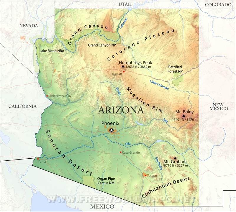 Arizona map