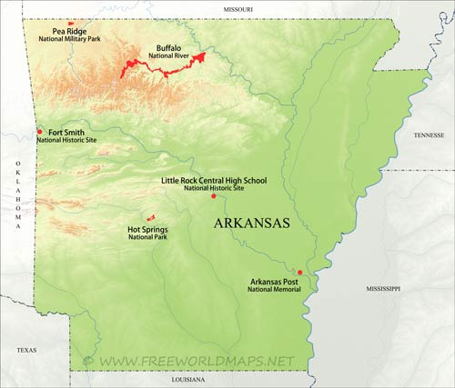 Arkansas National Parks, National monuments
