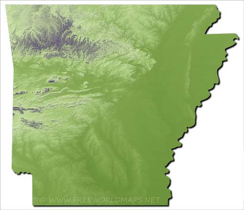 Arkansas relief HD blank map
