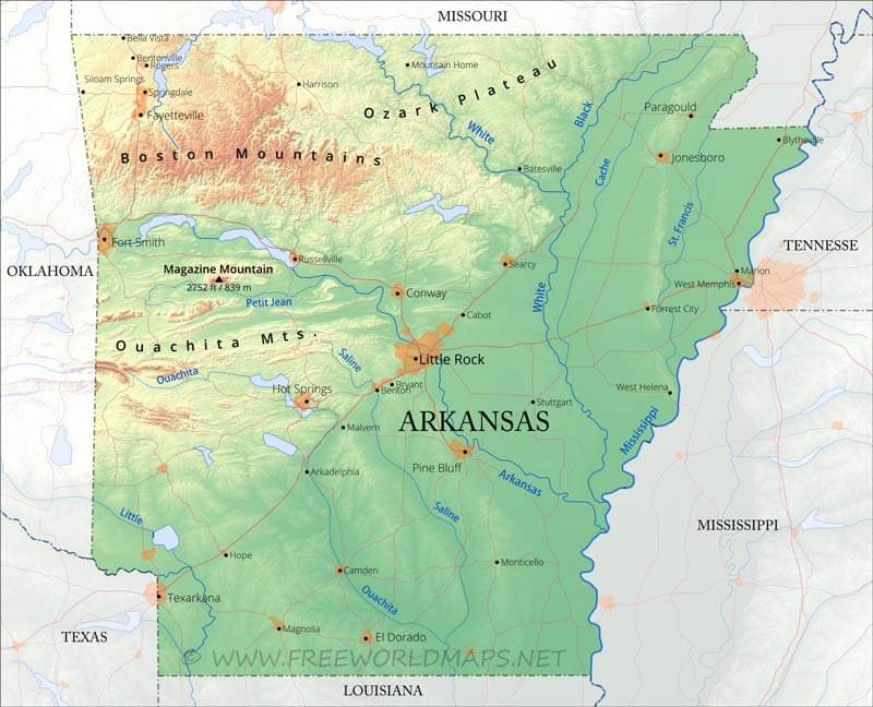Arkansas map