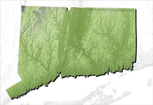 Connecticut relief HD blank map