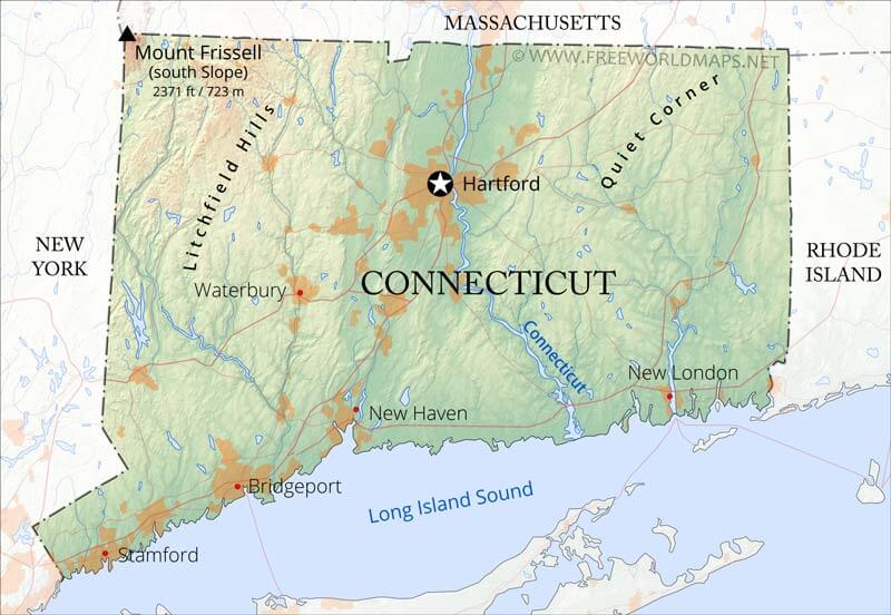 Connecticut map