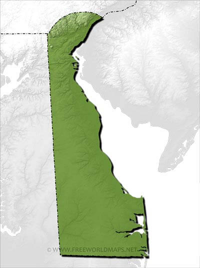 Delaware relief HD blank map