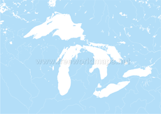 Great Lakes blank map